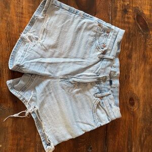 American Eagle Outfitters Light Wash Distressed Jean Shorts